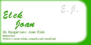 elek joan business card